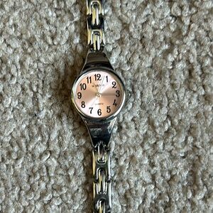 Watch It women’s vintage silver/pink dainty Y2K bracelet wristwatch one size‎